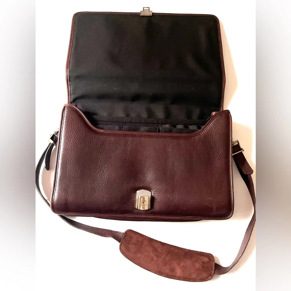 Jack Georges Brown Pebbled Leather Briefcase